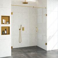 Sanituba Complete Profielloze Nisdeur 2-delig 170cm met 60cm deur goud geborsteld