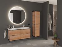 Fontana Elba badmeubel 120cm met witte wastafel en kraangaten eiken