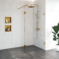 Sanituba Complete Profielloze Inloopdouche 110/30cm draaibaar goud geborsteld
