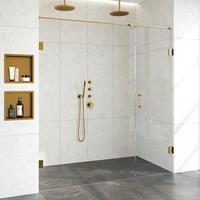 Sanituba Complete Profielloze Nisdeur 2-delig 190cm met 60cm deur goud geborsteld