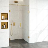 Sanituba Complete Profielloze Nisdeur 2-delig 110cm met 60cm deur goud geborsteld