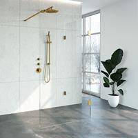 Sanituba Complete Profielloze Inloopdouche Reversed 100x110cm goud geborsteld