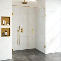 Sanituba Complete Profielloze Nisdeur 2-delig 150cm met 70cm deur goud geborsteld
