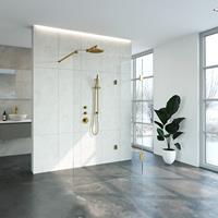 Sanituba Complete Profielloze Inloopdouche Reversed 90x130cm goud geborsteld