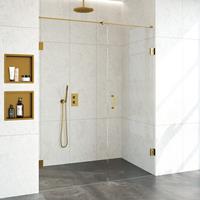 Sanituba Complete Profielloze Nisdeur 2-delig 160cm met 70cm deur goud geborsteld