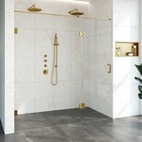 Sanituba Complete Profielloze Nisdeur 2-delig gekoppeld 200cm met 70cm deur goud geborsteld