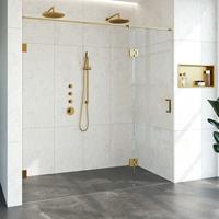 Sanituba Complete Profielloze Nisdeur 2-delig gekoppeld 200cm met 60cm deur goud geborsteld