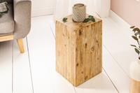 Zuil / Sokkel Columna 50cm Massief Acacia Hout Teak Grijs - 38432