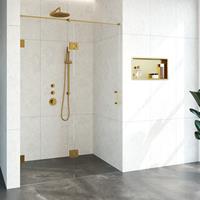 Sanituba Complete Profielloze Nisdeur 2-delig gekoppeld 140cm met 70cm deur goud geborsteld