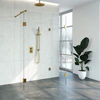 Sanituba Complete Profielloze Inloopdouche Reversed 90x130/30cm goud geborsteld