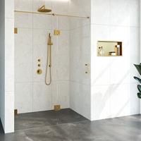 Sanituba Complete Profielloze Nisdeur 2-delig gekoppeld 150cm met 70cm deur goud geborsteld
