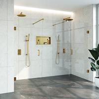 Sanituba Complete Profielloze Niscabine XL 260x200cm met 80cm deuren goud geborsteld