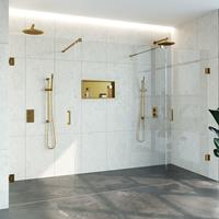 Sanituba Complete Profielloze Niscabine XL 300x200cm met 80cm deuren goud geborsteld