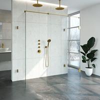 Sanituba Complete Profielloze Inloopdouche XL 90x180cm goud geborsteld