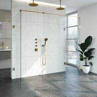 Sanituba Complete Profielloze Inloopdouche XL 90x200cm goud geborsteld
