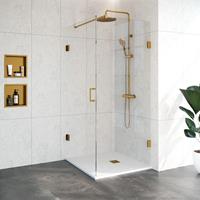 Sanituba Complete Profielloze Douchecabine 2-delig 90x90cm goud geborsteld