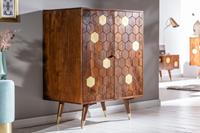 riess-ambiente Barschrank »MYSTIC LIVING 75cm braun / gold« (1-St) Wohnzimmer· Massivholz · Retro · Akazie