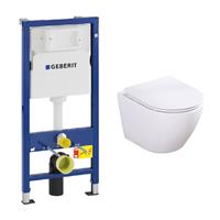 Geberit UP100 toiletset met Saniclear Itsie witte toiletpot randloos met softclose zitting