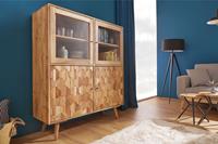 Vitrine Kast Mystic Living 140cm Massief Akazie Hout - 39942