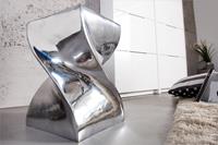 Bijzettafel/Hocker Twist Zilver 45cm - 30220