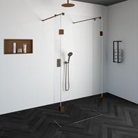 Sanituba Complete Profielloze Doorloopdouche 100/30/30cm koper
