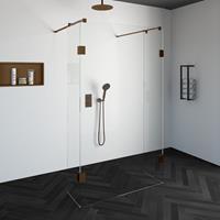Sanituba Complete Profielloze Doorloopdouche 120/40/40cm koper