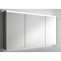 Muebles Ally spiegelkast met verlichting bovenkant 122x66cm zwart eiken