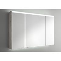 Muebles Ally spiegelkast met verlichting bovenkant 103x66cm grijs eiken