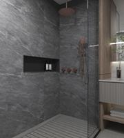 Saniclear Plus inbouw regendouche met 20cm hoofddouche, plafondarm en glijstang geborsteld koper