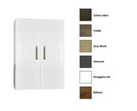 Sanicare kolomkast met luxe chromen greep 67x90x32cm hoogglans wit