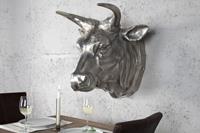 Beeld Stierenkop Torero 65cm Zilver - 17372