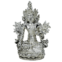 Spiru Tara Boeddha Beeld Witte Tara Zilverkleurig - 4 cm