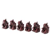 Spiru Ganesha Beeld Polyresin Rood - set van 6 - ca. 3 cm