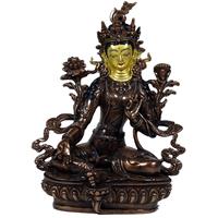 Spiru Tara Boeddha Beeld Groene Tara Zwart - 20 cm