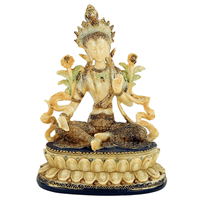 Spiru Tara Boeddha Beeld Groene Tara - 13 x 9 x 17 cm