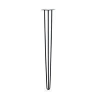 Furniture Legs Europe Zwarte massieve 3-punt hairpin tafelpoot 110 cm