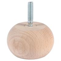 Duraline meubelpoot Bol plat Ø6,5x4cm FSC beukenhout 4st.