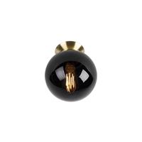 QAZQA Art Deco Deckenleuchte Messing mit schwarzem Glas - Pallon