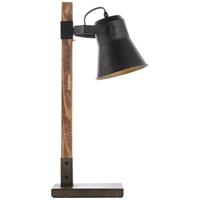 Brilliant DECCA Tischleuchte 55 cm Metall / Holz Schwarz stahl, 85849/46 - 