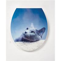 Aquazuro toiletzitting 3D kat duroplast blauw