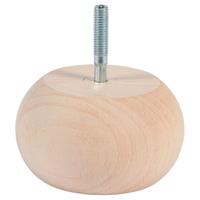 Duraline meubelpoot Bol plat Ø8,5x5cm FSC beukenhout