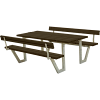 Trendyard Picknicktafel Stalen Frame Wega Zwart 2 Rugleuningen