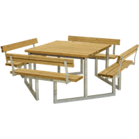 Trendyard Picknicktafel Vierkant Twist Lariks 4 Rugleuningen