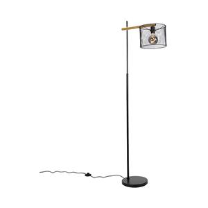 QAZQA Industrielle Stehlampe schwarz - Drum Mesh