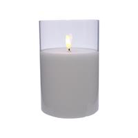 Enzo LED flakkerkaars in glas 10x15cm wit - 5509680