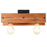 Brilliant CALANDRA Deckenleuchte 38 cm Metall / Holz Schwarz / holzfarbend 2-Flammig, 99449/76 - 