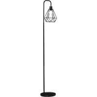 HOMCOM staande lamp industriële stijl vloerlamp voet E27 zwart staal marmer | Aosom Netherlands