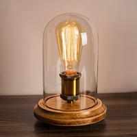 Groenovatie Houten Dome Bell Tafellamp, E27 Fitting, Glas, â16x26cm