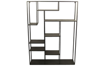 Countryfield Industriële zwarte ''North Bay'' wandkast - L110xB28xH150 cm