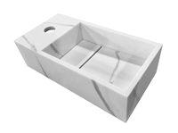Mueller Venice links fontein solid surface 36x18x10cm marmer wit